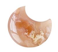 Agate Moon Crystal | Natural Agate, 4.5-5.5cm / 1.77-2.17in | Polished Geometric Carved Stone, Home Decoration, Meditation, Desk Ornament, Collectible Crystal, 1pc