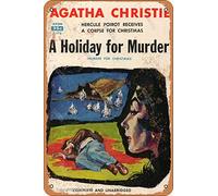 Agatha Christie A Holiday For Murder Tin Look Vintage Look 8 x 12 Pulgadas Decoración Arte Letrero Decoración para el Hogar Cocina Baño Granja Jardín Garaje Citas Inspiracionales Decoración de pared