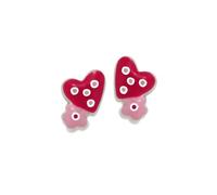 Agatha Ruiz de la Prada Pendientes 925m Plata Ley LOVE niña 9.89mm. corazón esmaltado flor