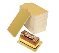 Agatige 100 piezas de cartón de pastel de mousse, mini tableros de base de pastel de papel de tarjeta de oro rectangular para bodas, fiestas, suministros de catering(S)