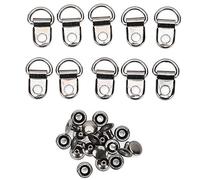 Agatige 100 sets Shoe Boot Lace Lace Hooks, Shoelace Hook D -Ring Ophle Buckle Brass Shoe Bolle de cuero Herramienta de bricolaje Negro 9x14 mm