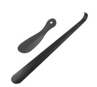 Agatige 2 calzadores de mango largo, 58 + 18,5 cm, calzador de acero inoxidable, antiflexión, palo para zapatos de viaje, cuchara auxiliar para personas mayores y mujeres embarazadas