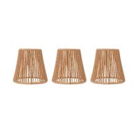 Agatige 3 Piezas Pantalla De Lámpara Tejida A Mano, Cubiertas De Luz De Mesa De Sombra De Lámpara De Campana De Ratán Pequeña Creativa Vintage Pantallas Lamparas Para Sala De Estar Dormitorio Cocina