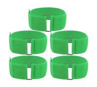 Agatige 5 Bandas de Carrera de 3 Patas, Juegos de Carreras de relevos elásticos, Caucho de poliéster, Acero Inoxidable para Fiestas en Grupo al Aire, niños, Adultos, Familia, Deportes (Verde)