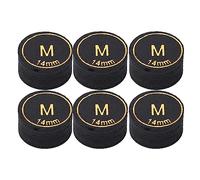 Agatige 6 Puntas para Tacos de Billar, diámetro de 0,55 Pulgadas, Cabeza de Cuero de PU Profesional, Puntas para Tacos de Billar de Varias, Repuesto (Metro)