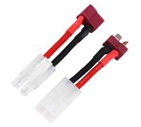 Agatige Adaptador de Conector Hembra Tamiya, 2 Piezas T-Plug Macho a Enchufe para Adaptador de Conector Hembra Tamiya con Cable de Silicona 14 AWG para Cargador de batería RC Lipo ESC