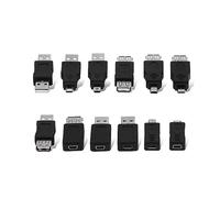 Agatige Adaptador Micro USB a USB Macho,12 Múltiples Adaptadores USB2.0 con Función OTG, Conectores Convertidores Male to Micro Female para Laptop/Tableta, Lectores de MP3, Cámaras Digitales