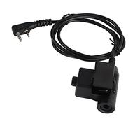 Agatige Adaptador militar de 2 pines, U94 Walkie Talkie Accesorios para exteriores Adaptador de interruptor de cable Accesorios de conector de auriculares PTT para auriculares tácticos Z