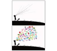 Agatige Árbol De Las Huellas Dactilares, Divertido Sencillo Libro De La Pintura De La Firma del Libro De Visitas De DIY Libros De Firmas Comunion para La Decoración Casera del Partido(#2)