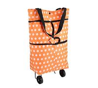 Agatige Bolsa de Compras de Ruedas Doble propósito Plegable, Material Tela Oxford Bolsas Carrito Carro con Mango Ruedas para comestibles Almacenamiento Campamento Viajes