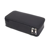 Agatige Bolsa de lápiz PU, Capas Dobles de Gran Capacidad Poldes de Bolsillo de Bolsillo Suministros de Oficina para la Escuela para la Escuela (Negro)