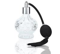 Agatige Botella De Perfume, Vintage De 80 ML Botella De Spray De Perfume Con Borla Recargable De Cristal Transparente Testa Pompa Profumo Bomba De Spray De Perfumes Para Barman