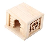 Agatige Casa de Madera para hámster, Cabina Superior Plana, cabaña para Ratas, Jaula de Uso móvil, Jaula Desmontable para escondite de hámster, Laberinto, casa de Madera, Accesorios de