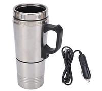 Agatige Copa de calefacción eléctrica de automóvil, 350 ml de 150 ml de acero inoxidable CAR ELECTRICO PULLADO Taza de viaje con calefacción para conductores de té de agua Men Padres