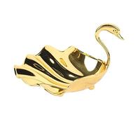 Agatige Cuenco de frutas Gold Peacock, bandeja para aperitivos | Estilo nórdico, dulceros de metal, cuenco decorativo para llaves, bandeja para aperitivos para decoración de hogar y hotel