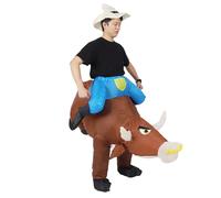 Agatige Disfraz Inflable de Montar, Divertido Disfraz de Vaca Inflable para Adulto con Sombrero y soplador, Traje de Paseo Unisex en Animal para Fiesta de Cosplay de Halloween