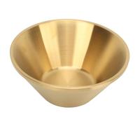 Agatige Ensaladeras de acero inoxidable, cuenco dorado para mezclar, platos decorativos de doble capa para aperitivos, para mezclar en la cocina, cocinar, hornear y preparar (18cm)