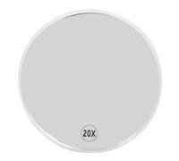 Agatige Espejo De Aumento 20X con Ventosas, Espejo De Maquillaje Redondo Portátil De 15 Cm con Succión Fuerte Espejo De Ducha Lupa De Una Cara para Baño (Blanca)