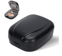 Agatige Estuche para Audífonos, Caja Portátil Resistente A Caídas para Guardar Audífonos Accesorios para Audífonos Estuche De Viaje para Audífonos 6.7x7x3cm (Negro)