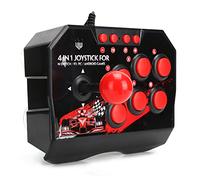 Agatige Fight Stick con cable, controlador de joystick portátil, accesorios para juegos con puerto USB, joystick de metal, 6 botones de control redondos para PC