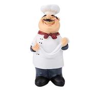 Agatige Figuras de Resina para Chef, Estatua de Adorno de Chef Gordo, decoración de Cocina de Chef Italiano para mostrador, Restaurante, cafetería(Sosteniendo Fideos)