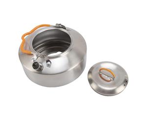 Agatige Hervidor para acampar al aire, tetera de acero inoxidable 304 de 1 litro de capacidad, hervidor de agua portátil para hervir agua a fuego abierto, 6,1x5,9x3,1 pulgadas