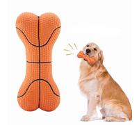 Agatige Huesos de Juguete masticable chirriante, Juguetes de látex antimordidas para Cachorros, masticables agresivos para Razas de Perros pequeños, medianos y Grandes (basquetbol)