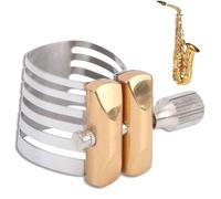 Agatige Ligadura Saxofón Alto, Ligadura Saxofón Boquilla Abrazadera Saxofón Acero Inoxidable Herramienta Boquilla Saxo para Instrumento del Portavoz de Saxo