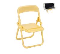 Agatige Mini Silla Plegable Soporte para teléfono Celular, Soporte para teléfono Plegable de Color Caramelo, Taburete Lindo, Base de Escritorio portátil para teléfono móvil para (Amarilla)