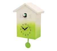 Agatige Modern Cuckoo Wall Clock with Bird Battery Operated (Green)