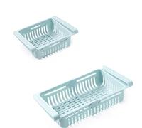 Agatige Organizador de cajones para refrigerador, cajón retráctil, estante para refrigerador, caja de almacenamiento extraíble, estantes deslizantes, organizador colgante para nevera para (Azul claro