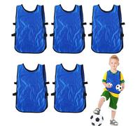 Agatige Pinnies Scrimmage Chalecos, 5 Piezas Tejido Poliéster Equipo Práctica Jersey Niño Adolescente Juvenil Niños Scrimmage Chaleco Fútbol Pinnies Equipo Juvenil Práctica Chalecos Deportes Baberos