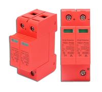 Agatige Protector sobretension, Dispositivos de protección contra sobretensiones de 2 Piezas, DC 500VDisyuntor Protector de Flash de Voltaje de pararrayos fotovoltaicos de CC 2P 40KA con señal remota