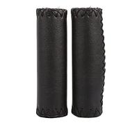 Agatige Puños De Manillar De Bicicleta, 12,5 Cm / 4,9 Pulgadas Puños De Bicicleta para Niños Puños De Manillar De Bicicleta De Cuero Artificial para Manillares De 22,2 MM/0,87 Pulgadas(Negro)