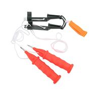 Agatige Punzones de Hielo retráctiles, 2 uds., picahielos de Invierno con Silbato, Accesorios de Equipo de Emergencia para Patinaje de Pesca en Invierno (Cuerda Blanca)