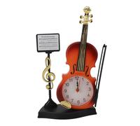 Agatige Reloj de Escritorio Vintage, Reloj Despertador con Forma de Guitarra, Base Estable, Funciona con Pilas AA, ABS Resistente, decoración de Escritorio mecánico para Dormitorio, Mesa