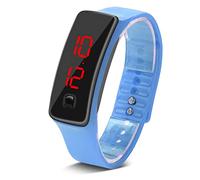 Agatige Reloj Deportivo Digital LED, Reloj de Silicona de 12 Horas, Pulsera, Reloj de Pulsera Unisex con Pantalla táctil para Deportes, Correr de Noche, Ropa Informal (Lake Blue)