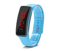 Agatige Reloj Deportivo Digital LED, Reloj de Silicona de 12 Horas, Pulsera, Reloj de Pulsera Unisex con Pantalla táctil para Deportes, Correr de Noche, Ropa Informal (Light Blue)
