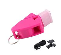 Agatige Silbato de plástico para árbitros, Silbato de Dedo de Gran Potencia con cordón y Estuche de Almacenamiento; Suministros Deportivos para Baloncesto, Acampada y situaciones de (Rojo Rosado)