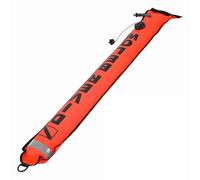Agatige Surface Marker Buoy, 6FT High Visibility Inflatable Scuba Diving SMB Signal Tube with Reflective Strip Freediving Safety Sausage Float Accessory for Diver Underwater Sports, 15 * 180 (Rojo)