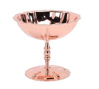 Agatige Taza de helado de acero inoxidable, cuencos de postre reutilizables con patas en forma de flor, tazas de dulces para ensalada, fruta, merienda, pudín, yogur