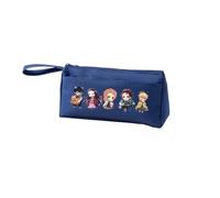 Agatsuma Zen'it - Estuche para lápices Tomioka Giyuu, estuche para lápices de anime Kamado Tanjiro, estuche de gran capacidad con correa de asa, organizador de maquillaje, monedero, Azul tipo 2, 21 x