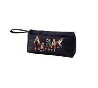 Agatsuma Zen'it - Estuche para lápices Tomioka Giyuu, estuche para lápices de anime Kamado Tanjiro, estuche de gran capacidad con correa de asa, organizador de maquillaje, monedero, Negro tipo 1, 21 x