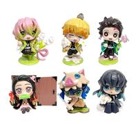 Agatsuma Zenitsu, Uzui Tengen, Figura Kamadonezuko, Flor de nacimiento 6 piezas figuras de acción 8 cm / 1,9 pulgadas PVC para los fanáticos del anime Regalos