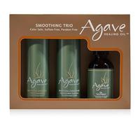 Agave Take Home Smoothing Hair Care Trio - Kit de cuidado profesional para el cabello - Champú + acondicionador + aceite.