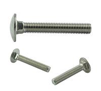 AGBERG - Tornillos de cierre M8 x 100 mm con cuello cuadrado y rosca completa - Tornillos redondos planos [10 unidades] de acero inoxidable A2 V2A, inoxidable - DIN 603 (ISO 8677)