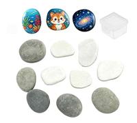 AGD LIGHTS - 10 piezas de piedra para pintar, 3-8 cm, diseño de piedra, decoración del hogar, jardín (5* blanco; 5* gris)