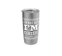 Age is Just the Soundtrack of Life Well Played | Regalo para ancianos Vaso térmico de acero inoxidable de doble pared