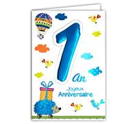 Age Mv 69-2000 - Tarjeta de felicitación de cumpleaños para bebé o niña, diseño de erizo