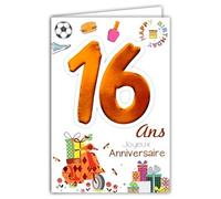 Age MV 69 - 2016 tarjeta cumpleaños 16 años Ados niño Niña diseño Scooter regalo Hamburger Basket Foot esmalte de uña Happy Birthday